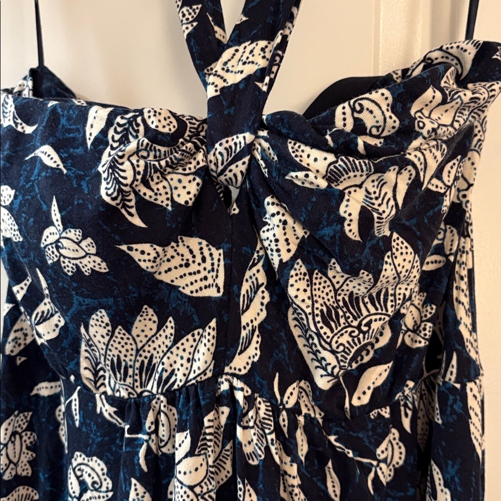 Soma Black, blue and Cream Floral Maxi halter Dress - Picture 2 of 8